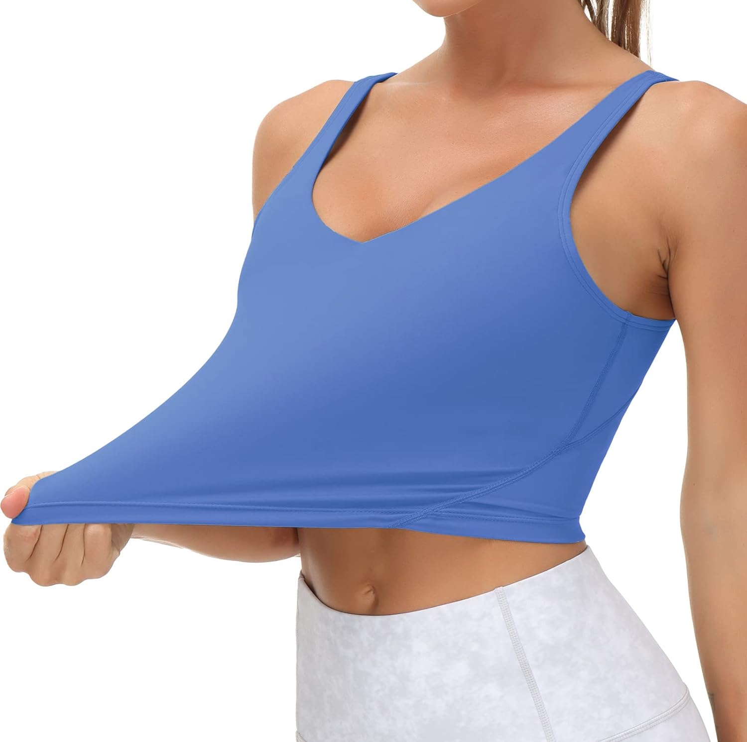 THE GYM PEOPLE Womens' Sports Bra Longline Wirefree Padded with Medium Support - Image 3