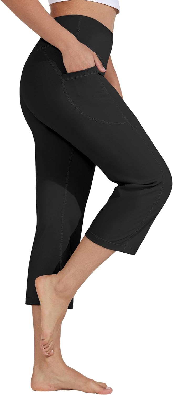 Willit Women's Yoga Capris Pants High Waist Leggings Crop Straight Leg Athletic Exercise Workout Capris 21" - Image 3
