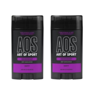 Art of Sport Men’s Deodorant, Aluminum Free, Sandalwood Fragrance, Made with Natural Botanicals, Moisturizing Tea Tree Soap, Made for Athletes, Defy Scent, 2.7 Ounce (Pack of 2)