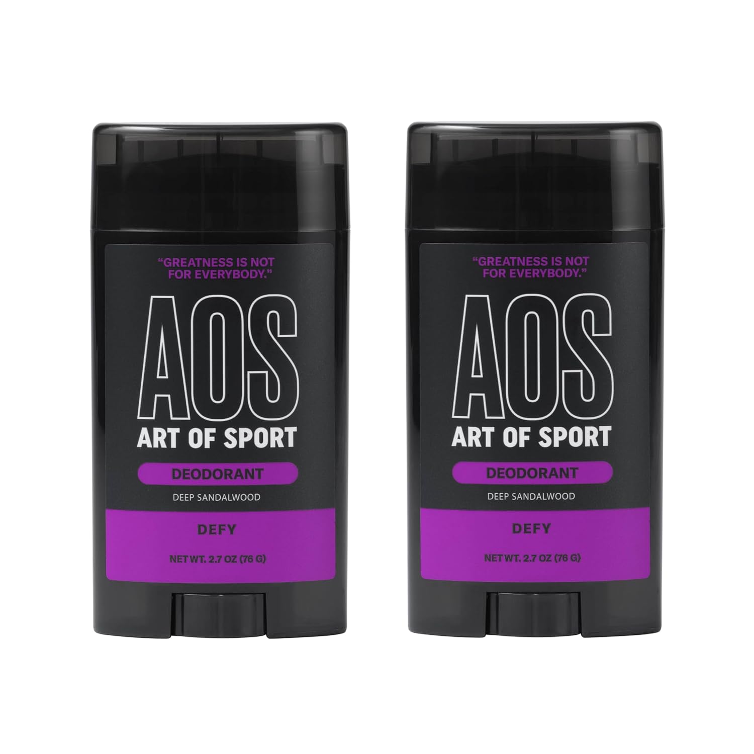 Art of Sport Men’s Deodorant, Aluminum Free, Sandalwood Fragrance, Made with Natural Botanicals, Moisturizing Tea Tree Soap, Made for Athletes, Defy Scent, 2.7 Ounce (Pack of 2)