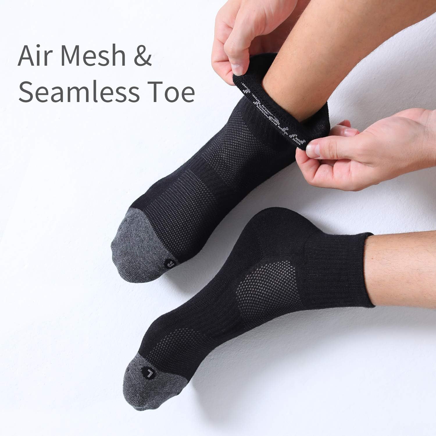 FITRELL 6 Pack Men's Athletic Ankle Socks Cushioned Sports Running Socks 7-9/9-12/12-15 - Image 4