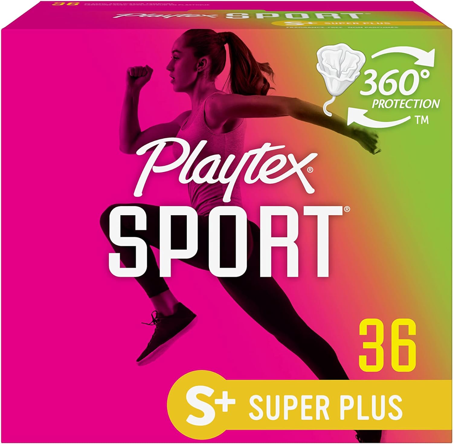 Playtex Sport Tampons, Super Plus Absorbency, Fragrance-Free - 36ct
