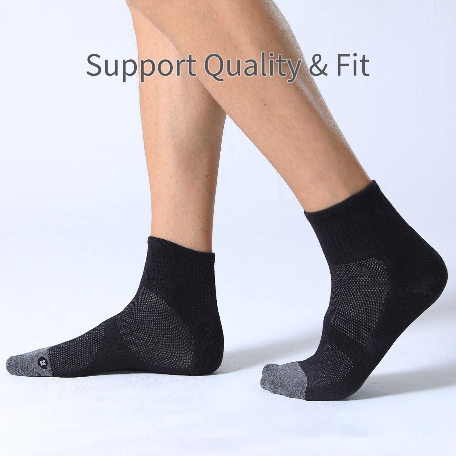 FITRELL 6 Pack Men's Athletic Ankle Socks Cushioned Sports Running Socks 7-9/9-12/12-15 - Image 6
