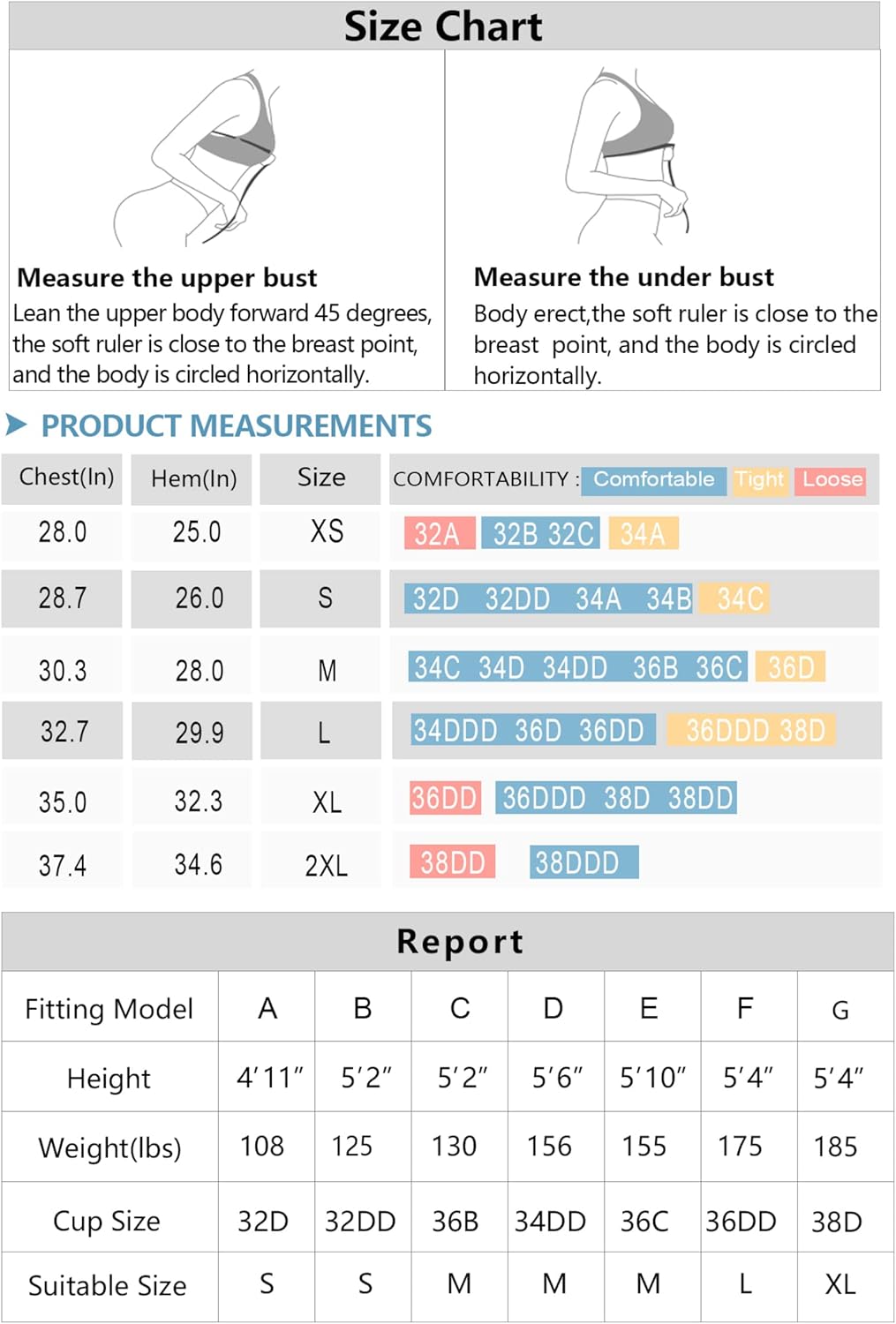 THE GYM PEOPLE Womens' Sports Bra Longline Wirefree Padded with Medium Support - Image 7