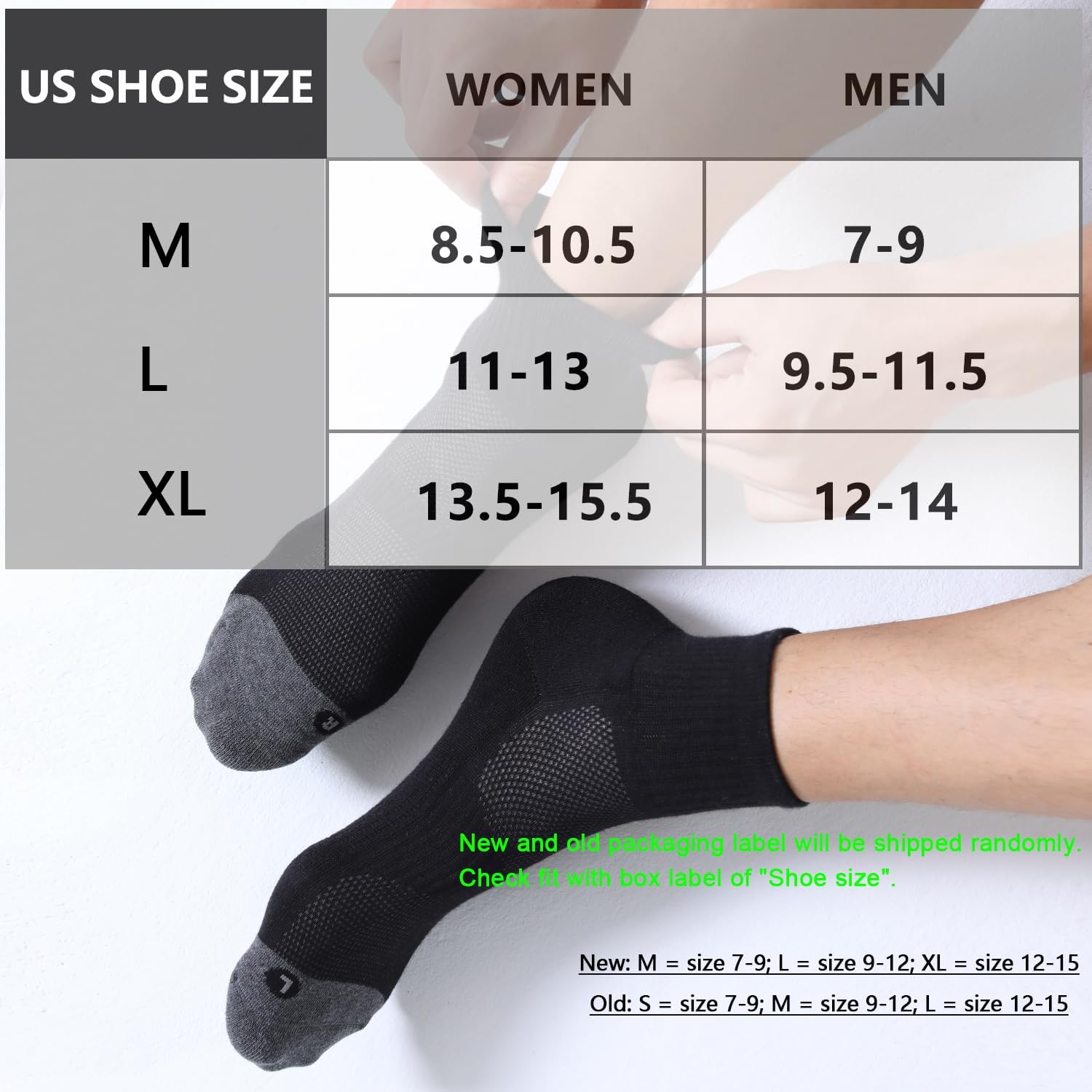 FITRELL 6 Pack Men's Athletic Ankle Socks Cushioned Sports Running Socks 7-9/9-12/12-15 - Image 2