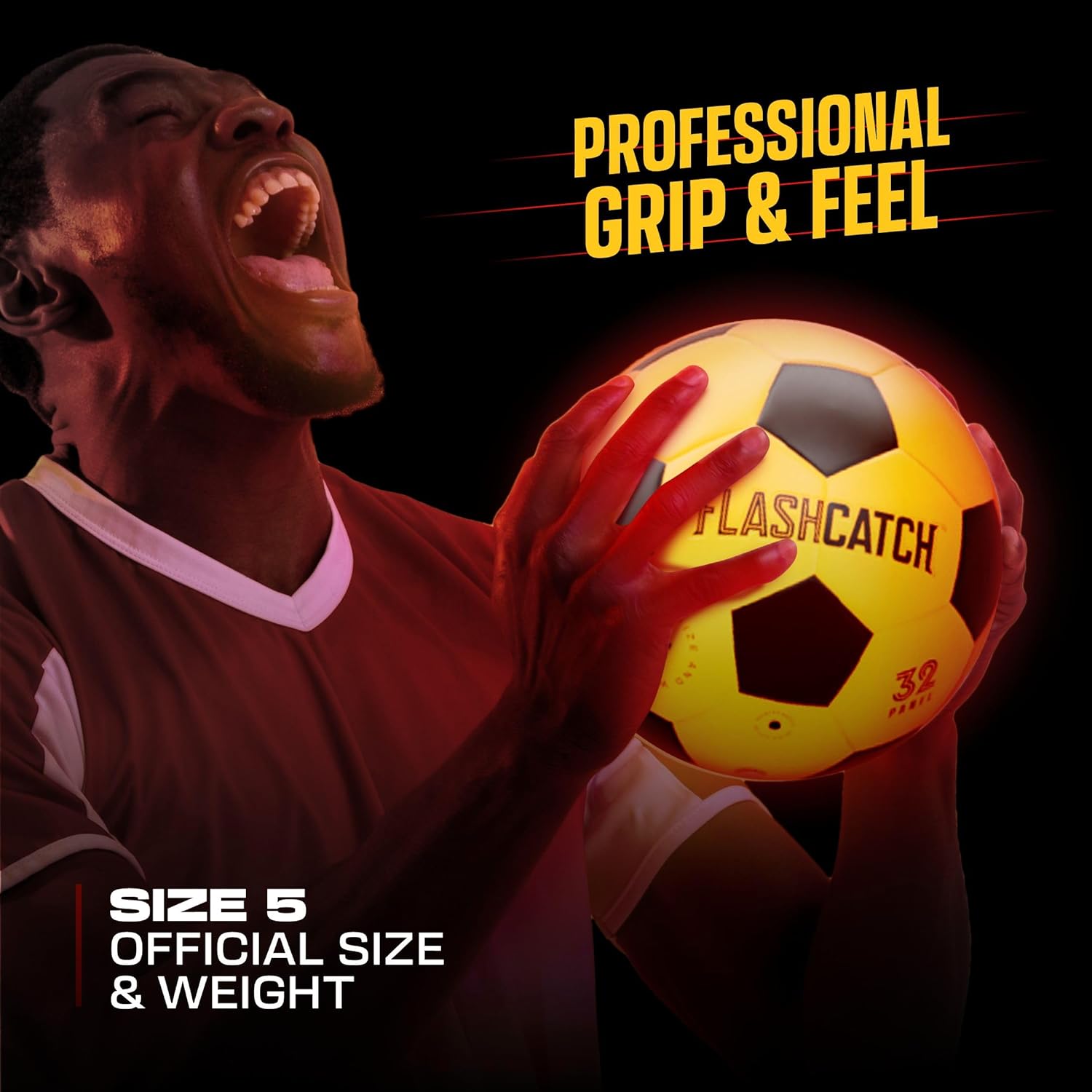 Light Up Soccer Ball - Glow in the Dark - NO 5 - Sports Gear Gifts for Boys & Girls 8-15+ Year Old - Kids, Teens Gift Ideas - Cool Boy Toys Ages 8 9 10 11 12 13 14 15 Glowing Night Activity - Image 3