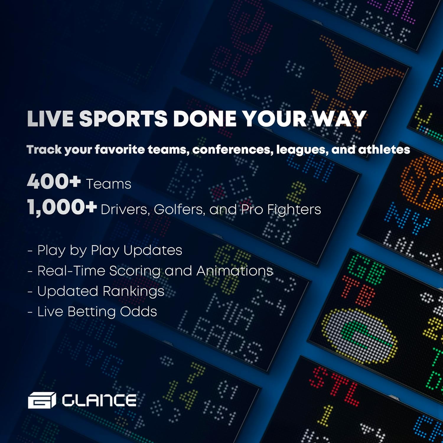 PANELFI Glance LED – Customizable LED Ticker, Sport & Stock Ticker, Retro Display, Smart Clock, Weather, News, Trivia, Custom Messaging. WiFi Enabled. - Image 5