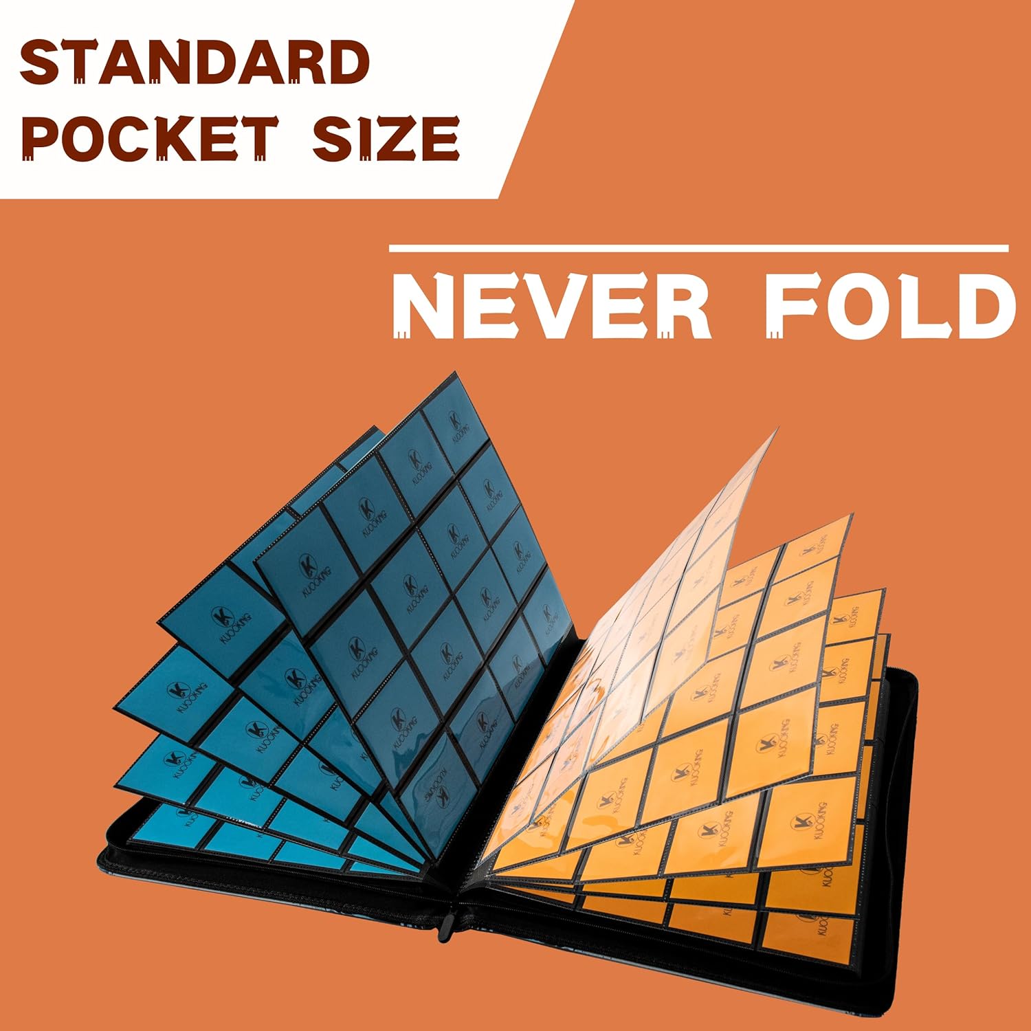 1000+ Pockets Trading Card Binder, 16-Pocket Card Ablum Compatible with MTG,Sports Cards & Other Standard Size Trading Card (ORANGE) - Image 7