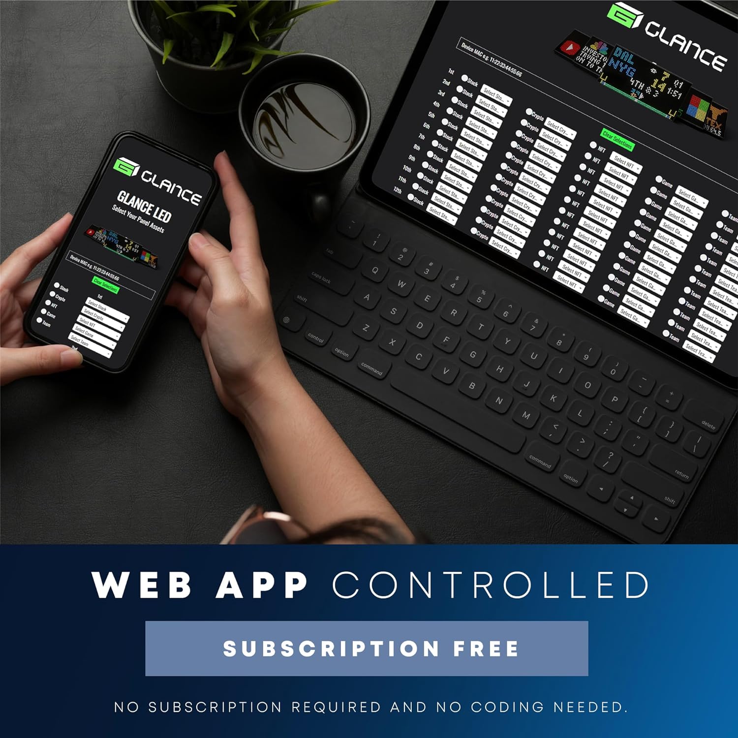 PANELFI Glance LED – Customizable LED Ticker, Sport & Stock Ticker, Retro Display, Smart Clock, Weather, News, Trivia, Custom Messaging. WiFi Enabled. - Image 6