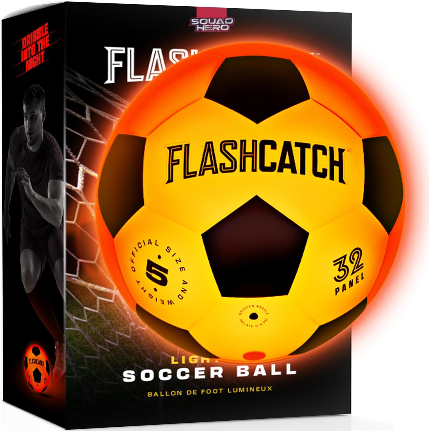 Light Up Soccer Ball - Glow in the Dark - NO 5 - Sports Gear Gifts for Boys & Girls 8-15+ Year Old - Kids, Teens Gift Ideas - Cool Boy Toys Ages 8 9 10 11 12 13 14 15 Glowing Night Activity