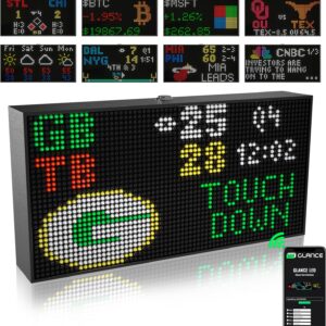 PANELFI Glance LED – Customizable LED Ticker, Sport & Stock Ticker, Retro Display, Smart Clock, Weather, News, Trivia, Custom Messaging. WiFi Enabled.