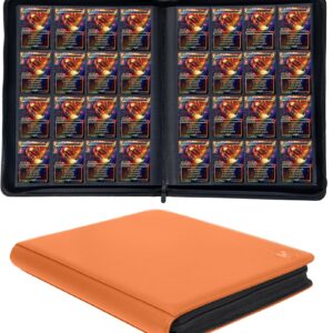 1000+ Pockets Trading Card Binder, 16-Pocket Card Ablum Compatible with MTG,Sports Cards & Other Standard Size Trading Card (ORANGE)